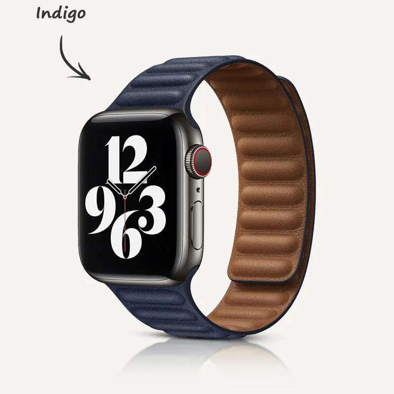Grey | Leather Link Magnetic Strap