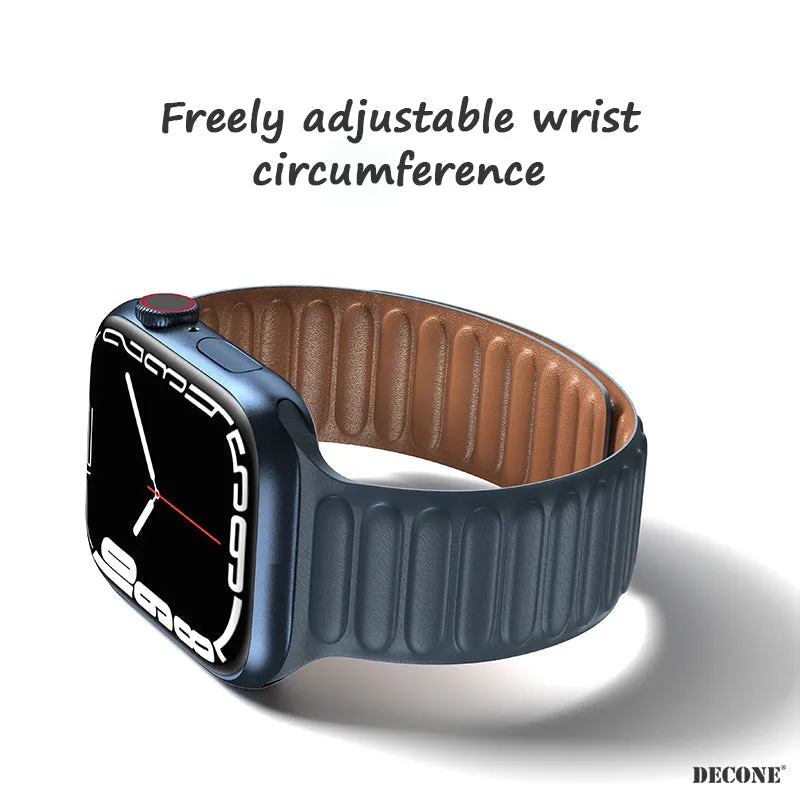 Grey | Leather Link Magnetic Strap