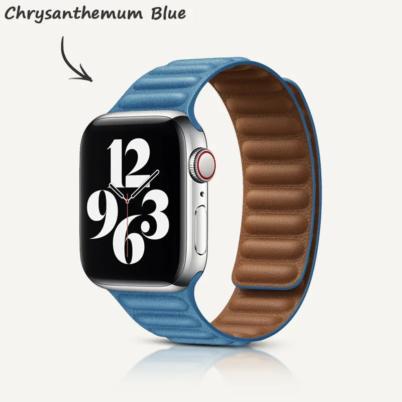 Grey | Leather Link Magnetic Strap