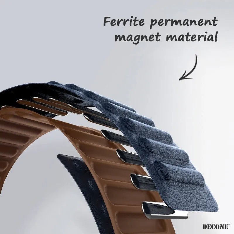 Grey | Leather Link Magnetic Strap