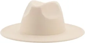 Hats for Women Luxury Fedora Hat Women Panama Solid Wide Brim Winter Men Hat Black White Formal Wedding Hat
