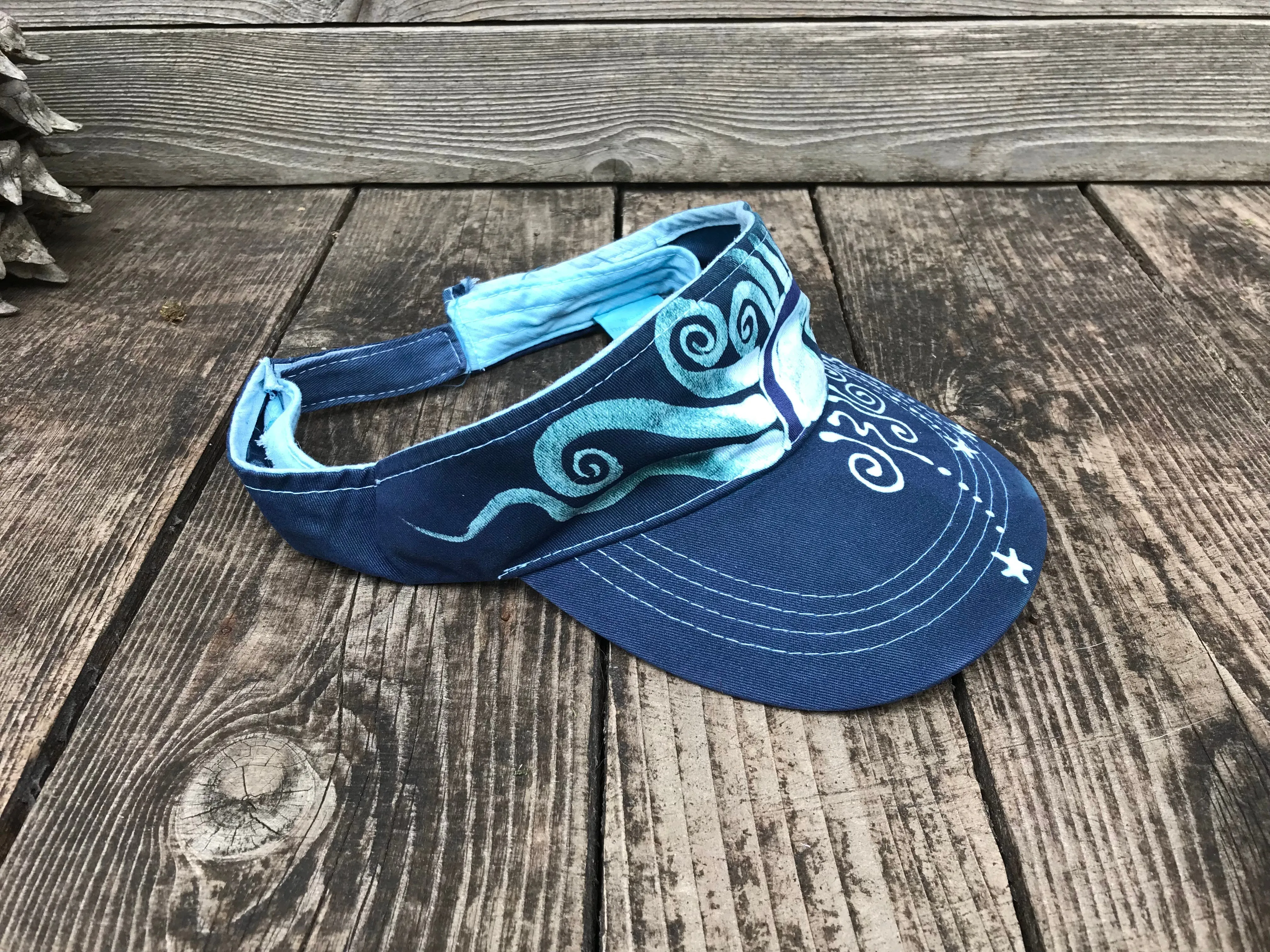Hold for Christine - Teal and Purple Sun Visor Hat #3