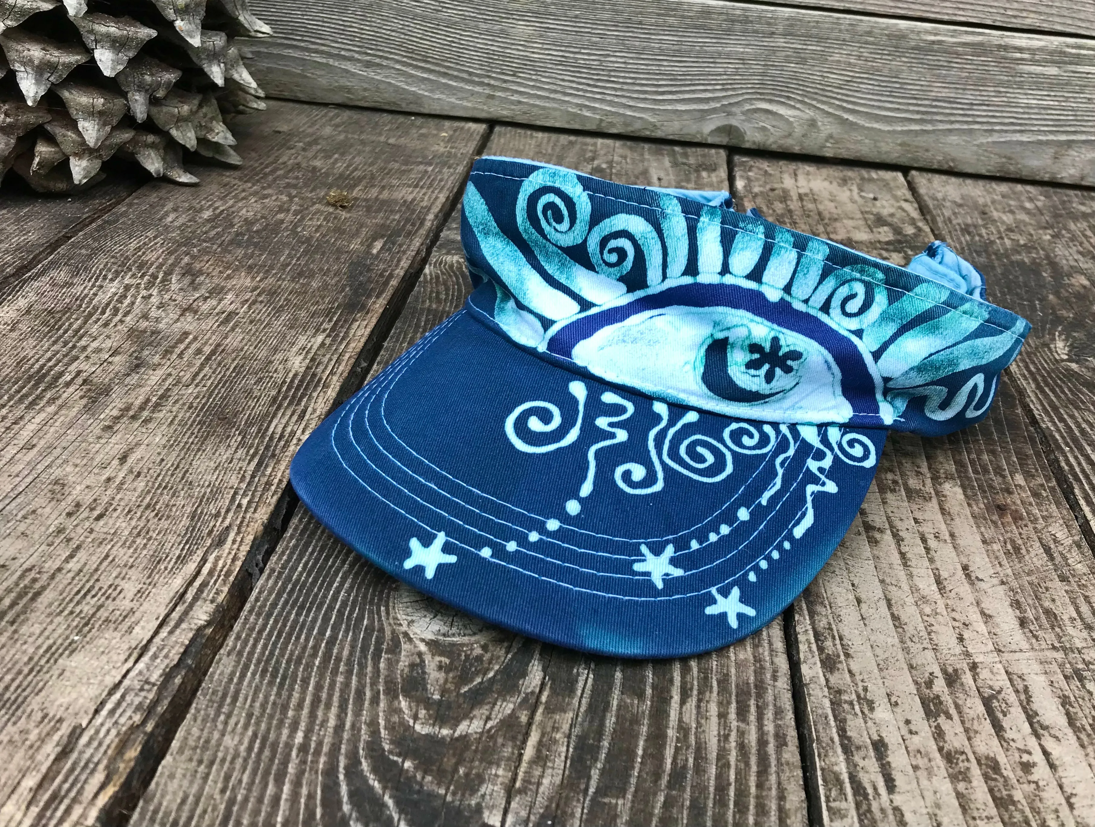 Hold for Christine - Teal and Purple Sun Visor Hat #3