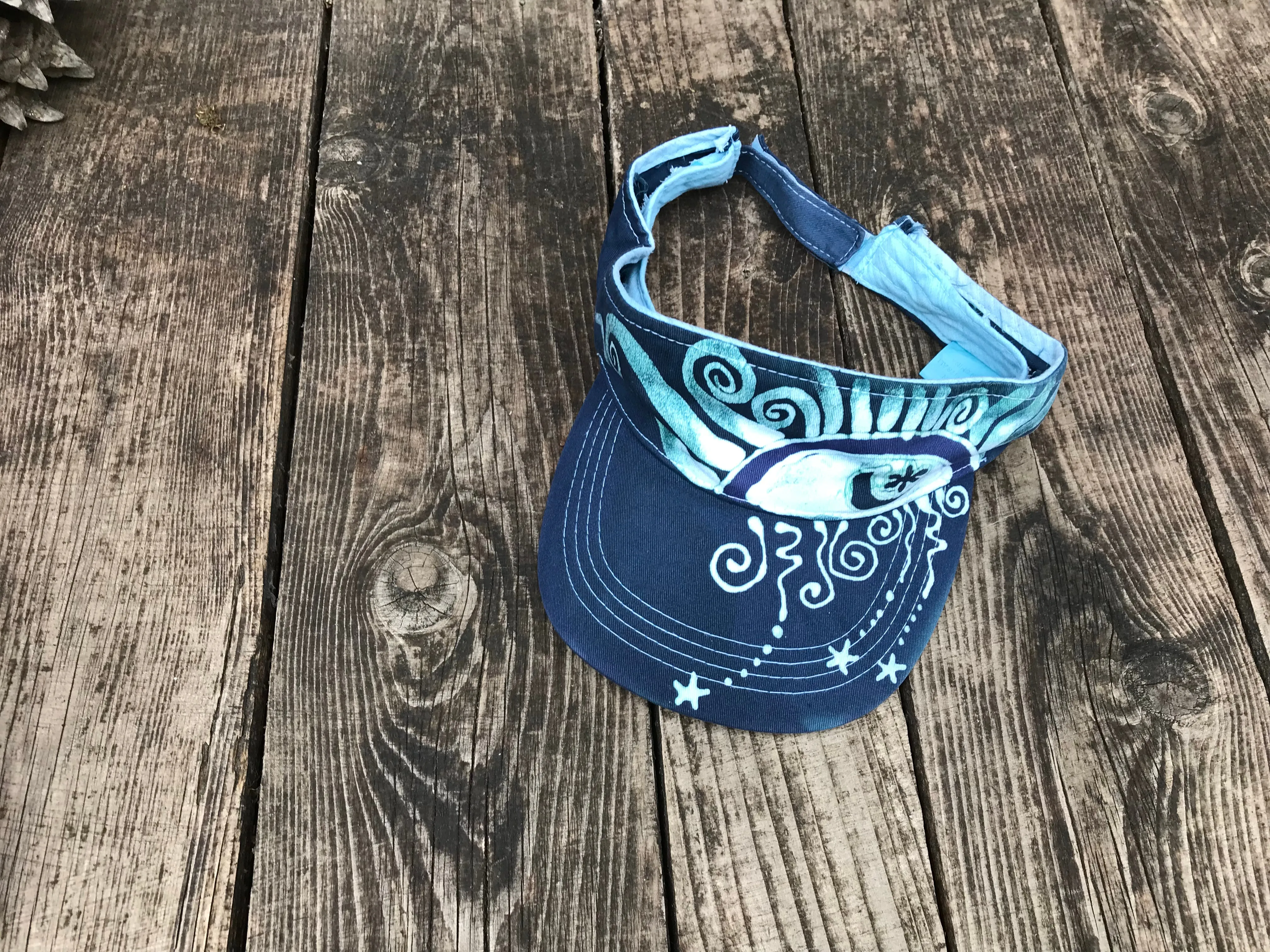 Hold for Christine - Teal and Purple Sun Visor Hat #3