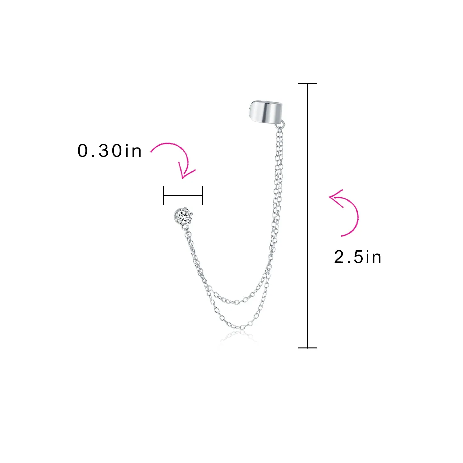 Initial Alphabet A-Z Ear Cuff Cartilage Earring Clip On Helix Chain Wrap Set Gold