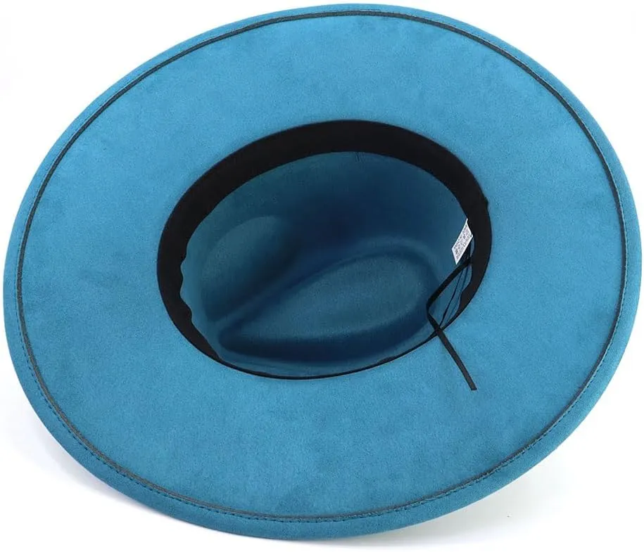 LIDHAY Big Wide Brim Fedora Hats for Women Men Western Suede Hat Large Felt Panama Hat Rancher Hat