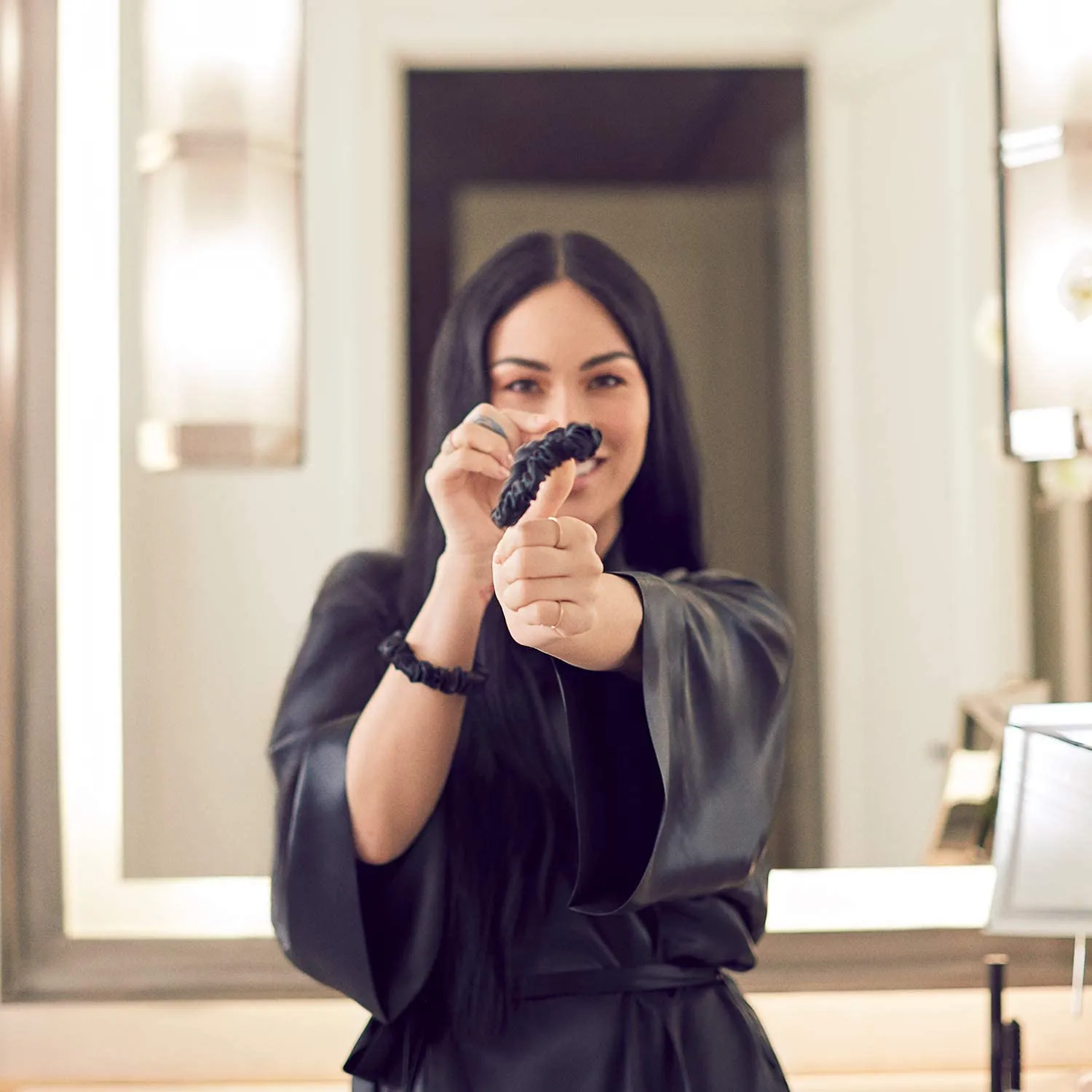 Luxury Jade Silk Hair Scrunchie