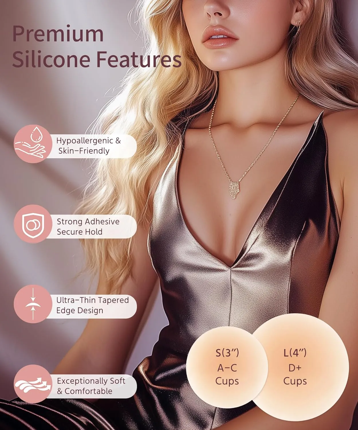 Nipple Covers for Women2 Pairs Reusable Silicone Pasties, Adhesive&Waterproof, No Show Design with Travel Box