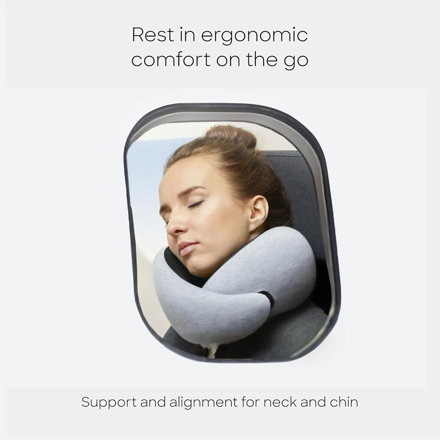 Ostrichpillow Go Neck Pillow, Travel Pillows for Airplanes, Premium Memory Foam Travel Pillow, 360 Ergonomic Design, Asymmetrical Sides, Travel Bag Included, Washable Modal Cover