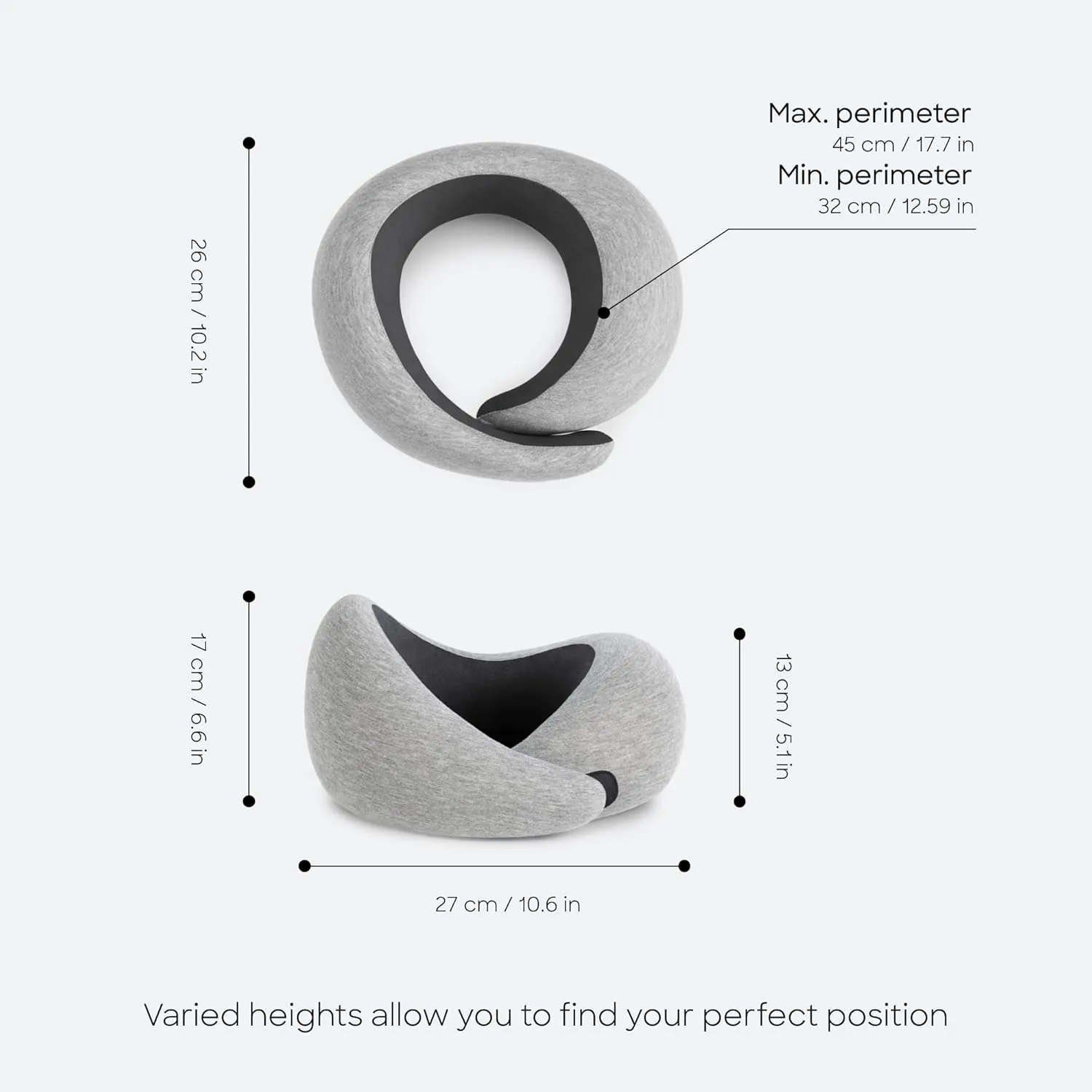 Ostrichpillow Go Neck Pillow, Travel Pillows for Airplanes, Premium Memory Foam Travel Pillow, 360 Ergonomic Design, Asymmetrical Sides, Travel Bag Included, Washable Modal Cover