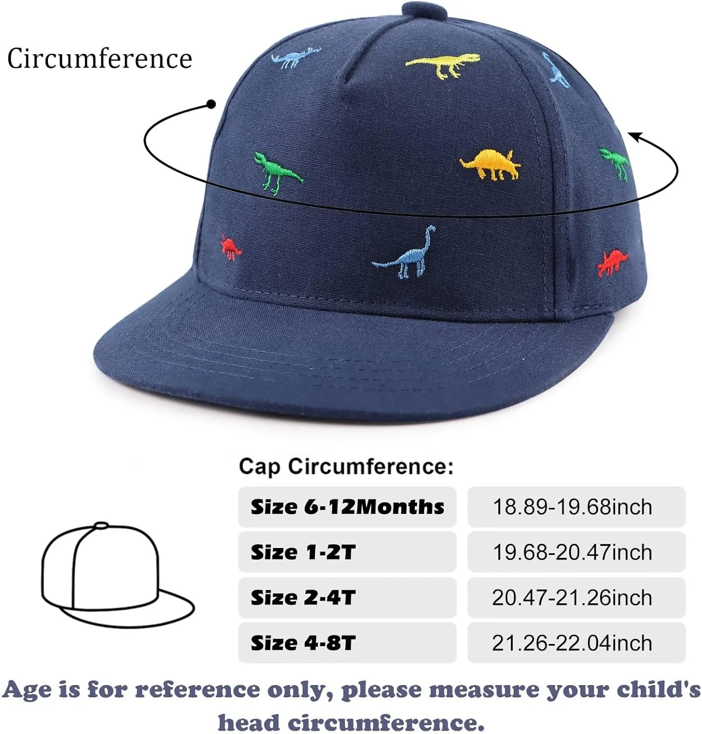 Peecabe Toddler Baseball Hat Novelty Boy Girl Sun Cap Flat Brim Kid Baseball Hats 6M-8Y