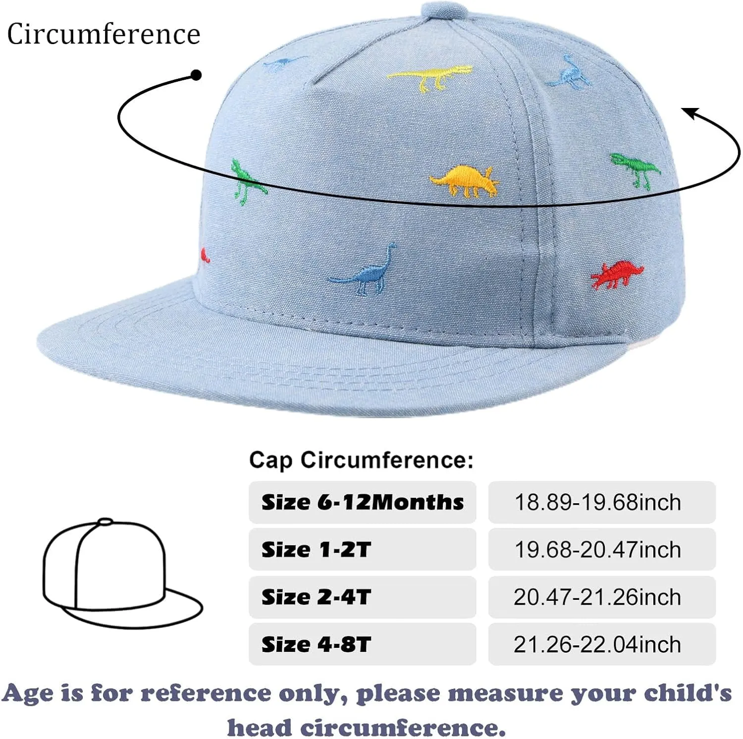 Peecabe Toddler Baseball Hat Novelty Boy Girl Sun Cap Flat Brim Kid Baseball Hats 6M-8Y