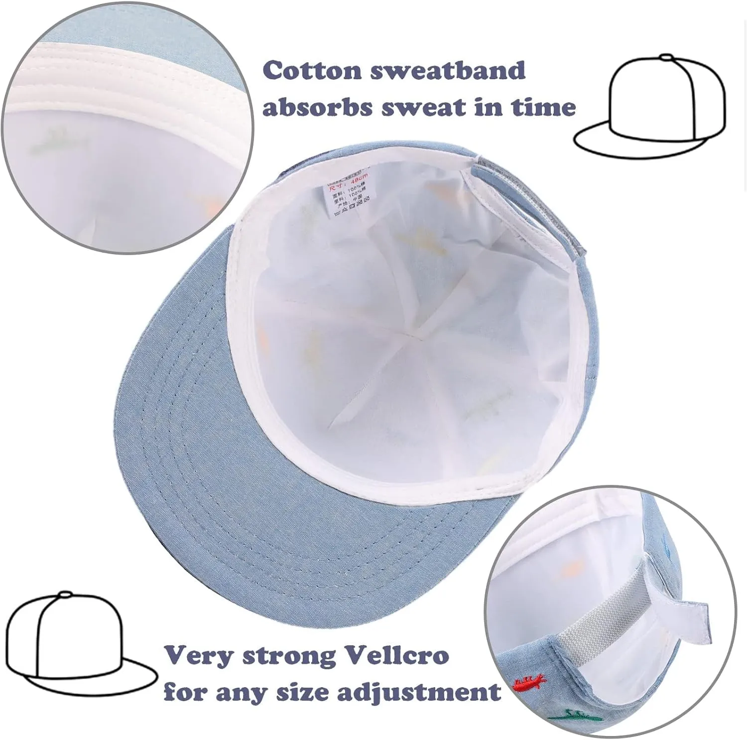 Peecabe Toddler Baseball Hat Novelty Boy Girl Sun Cap Flat Brim Kid Baseball Hats 6M-8Y