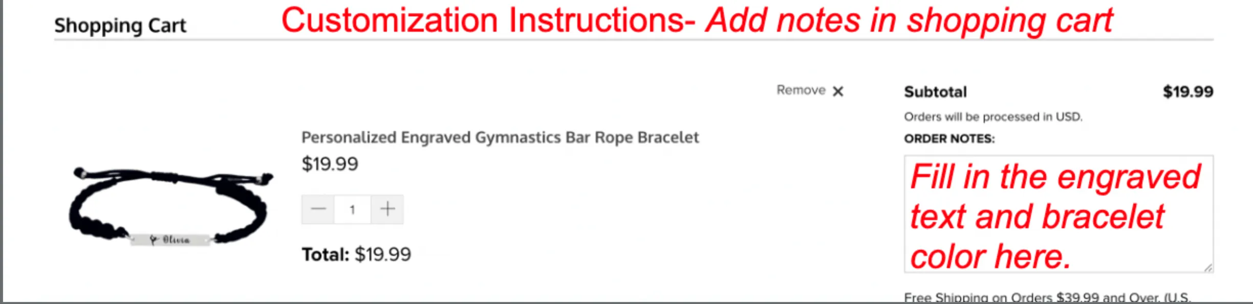 Personalized Engraved Trumpet Heart Rope Bracelet
