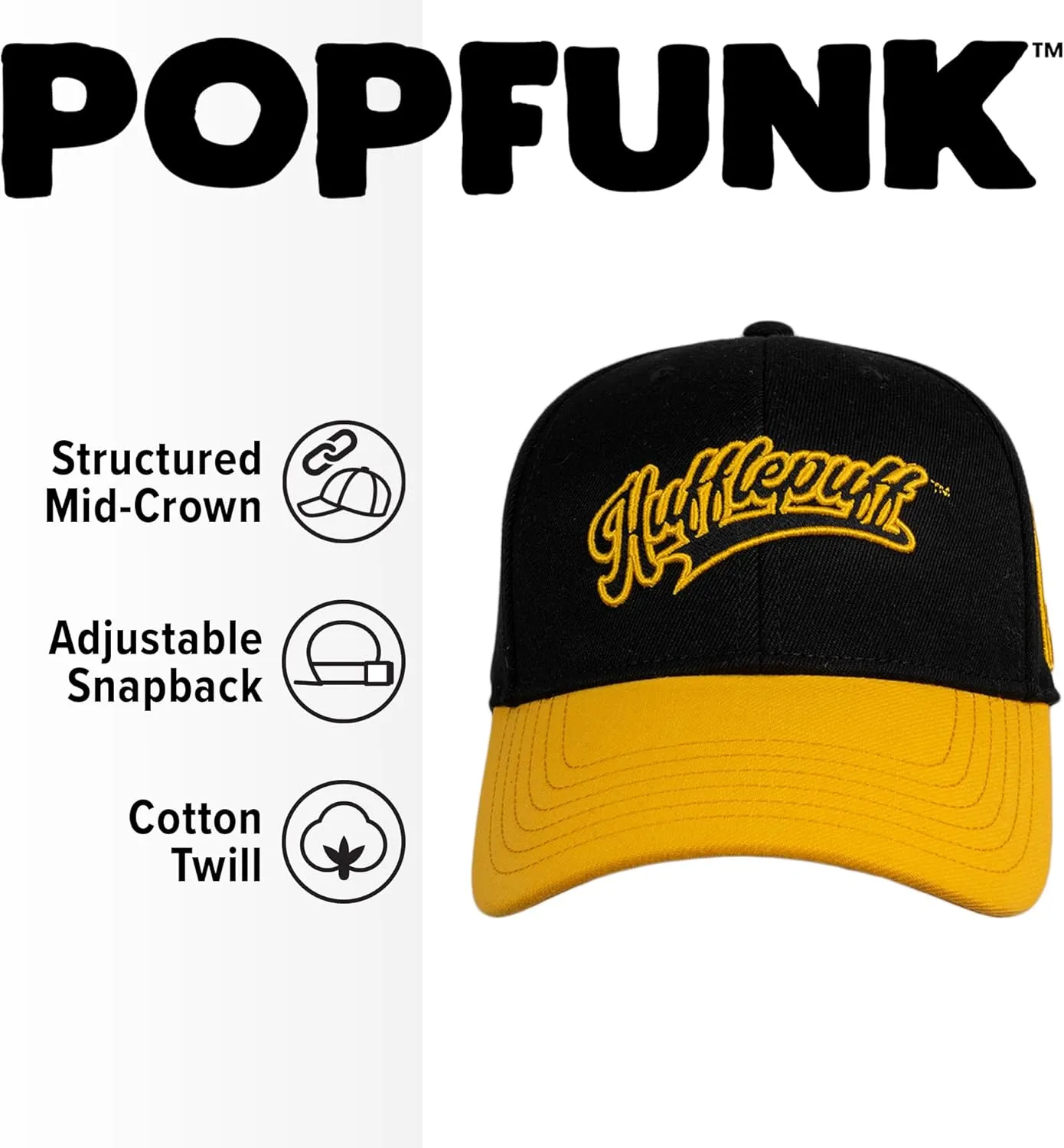 Popfunk Official Harry Potter Houses Adjustable Snapback Six-Panel Structured Hat - Unisex for Men and Women