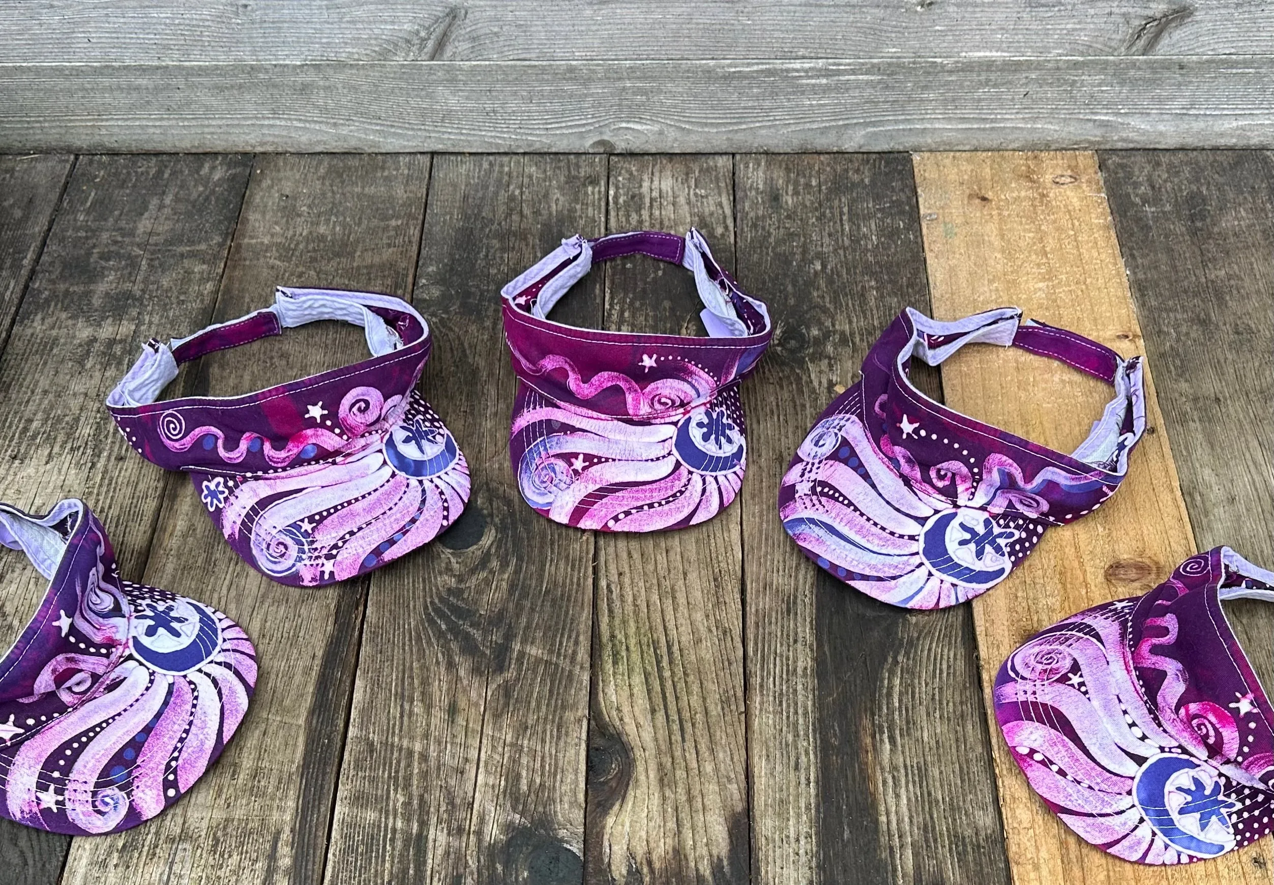 Pretty In Pink Moon and Stars Adjustable Sun Visor Hat