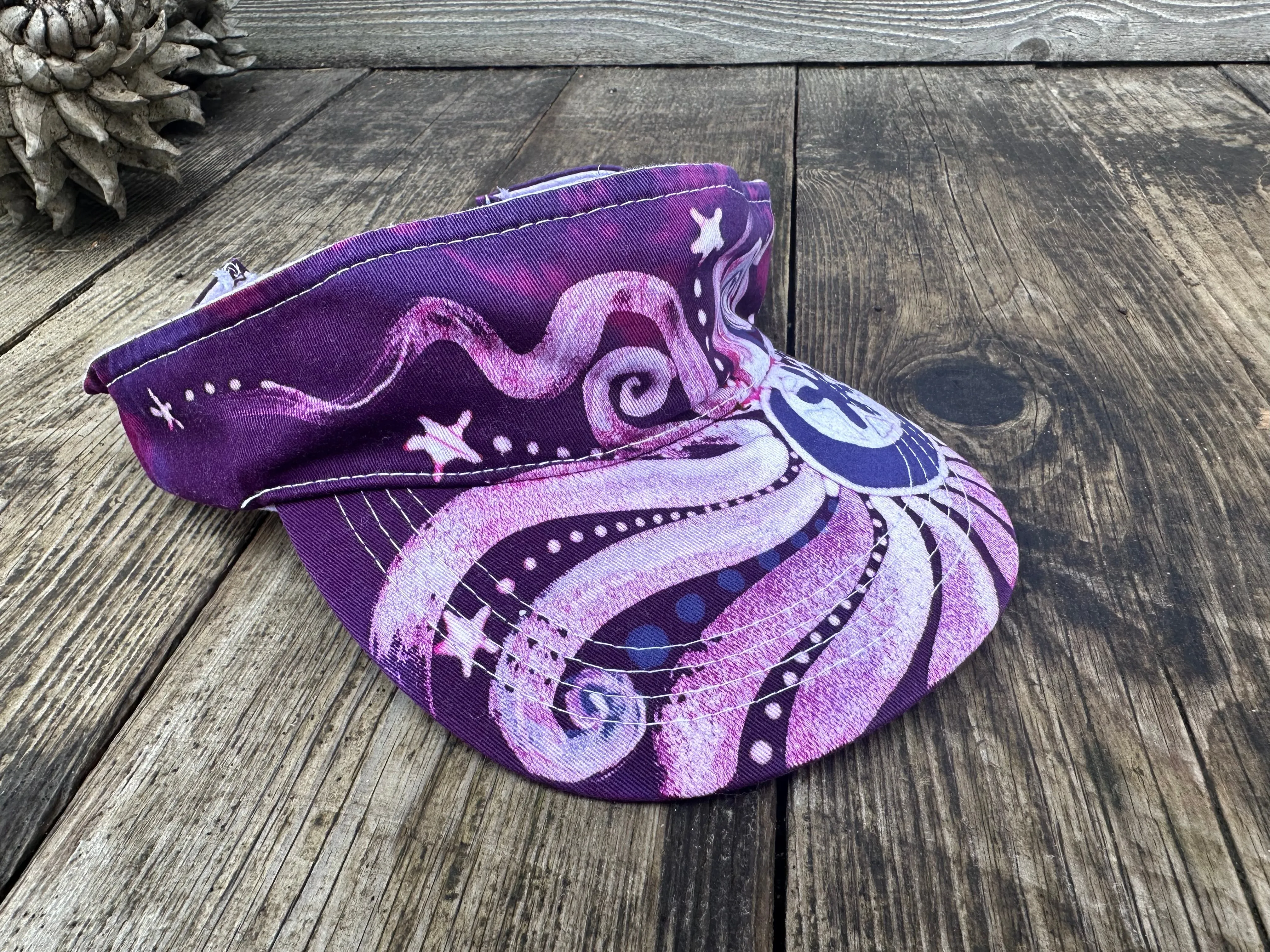 Pretty In Pink Moon and Stars Adjustable Sun Visor Hat