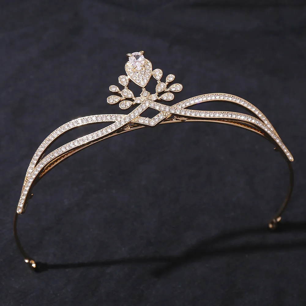 Princess Queen Bridal Crown Crystal Tiara Women Party Wedding Crown Hair Dress Headwear