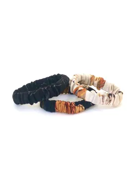 Printed Silk Mini Scrunchies   Set of 3 Marble Madness