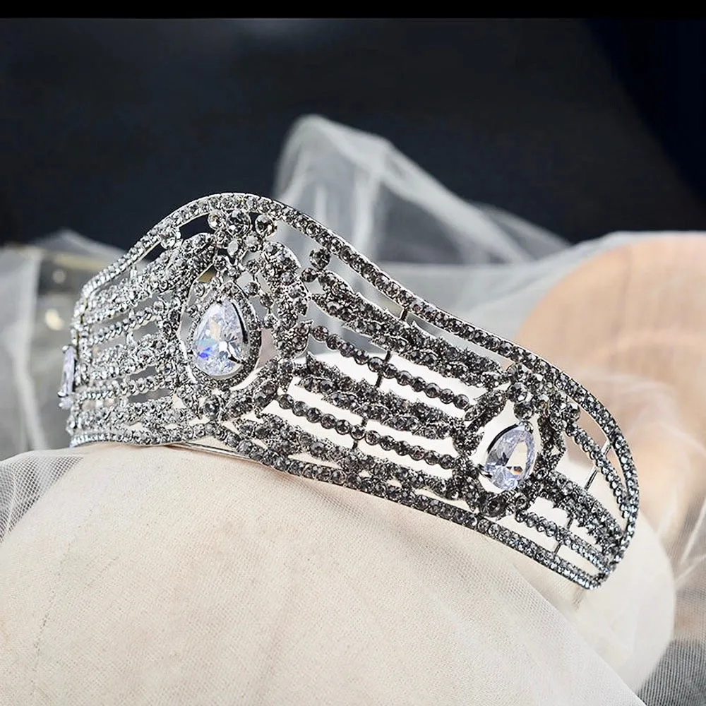 "Olga" - Silver Wedding Rhinestone Tiara