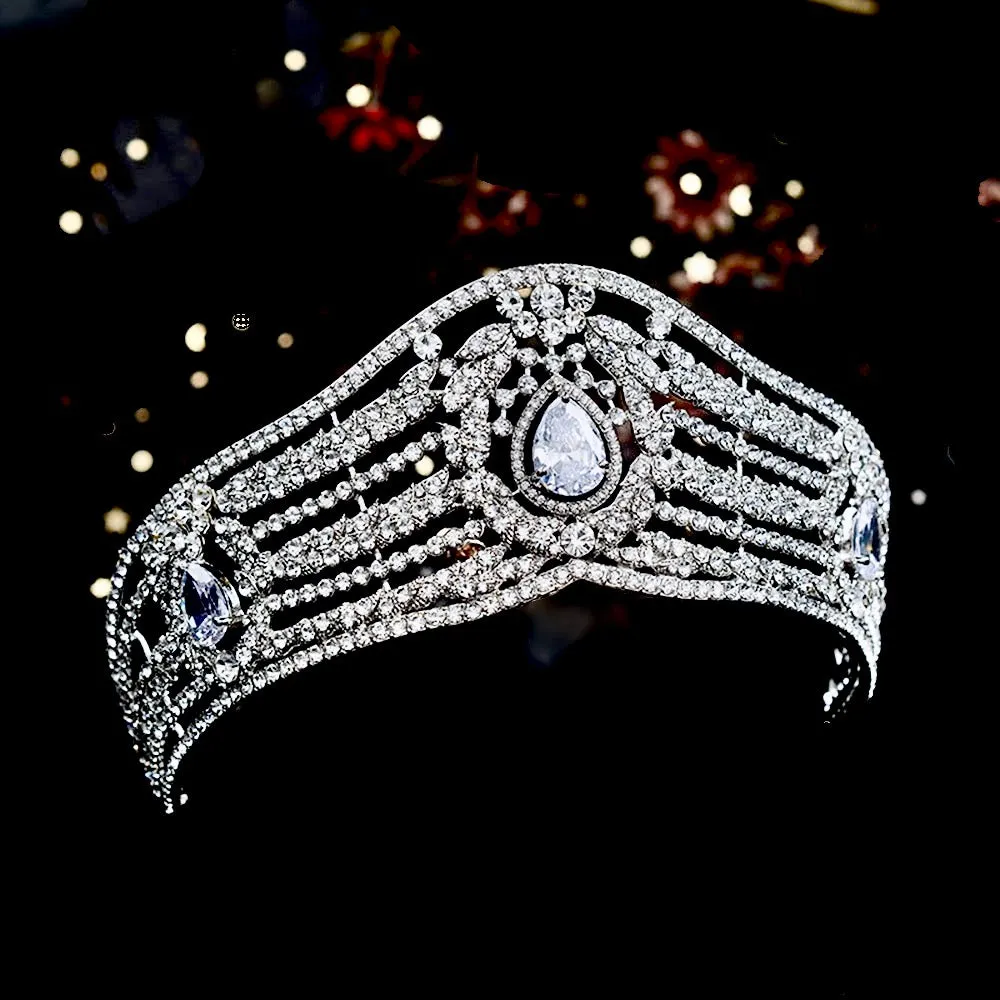 "Olga" - Silver Wedding Rhinestone Tiara