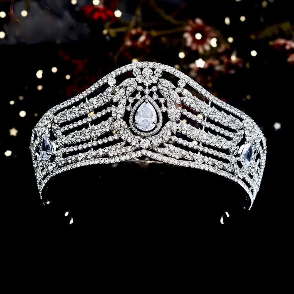 "Olga" - Silver Wedding Rhinestone Tiara