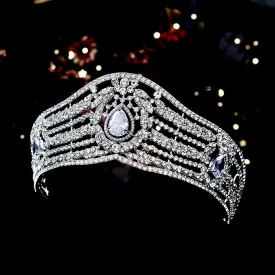 "Olga" - Silver Wedding Rhinestone Tiara