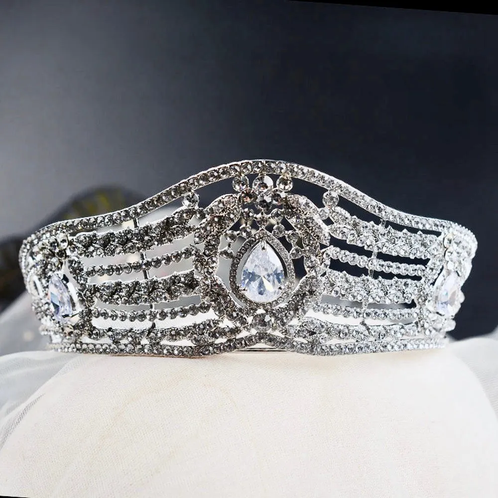 "Olga" - Silver Wedding Rhinestone Tiara