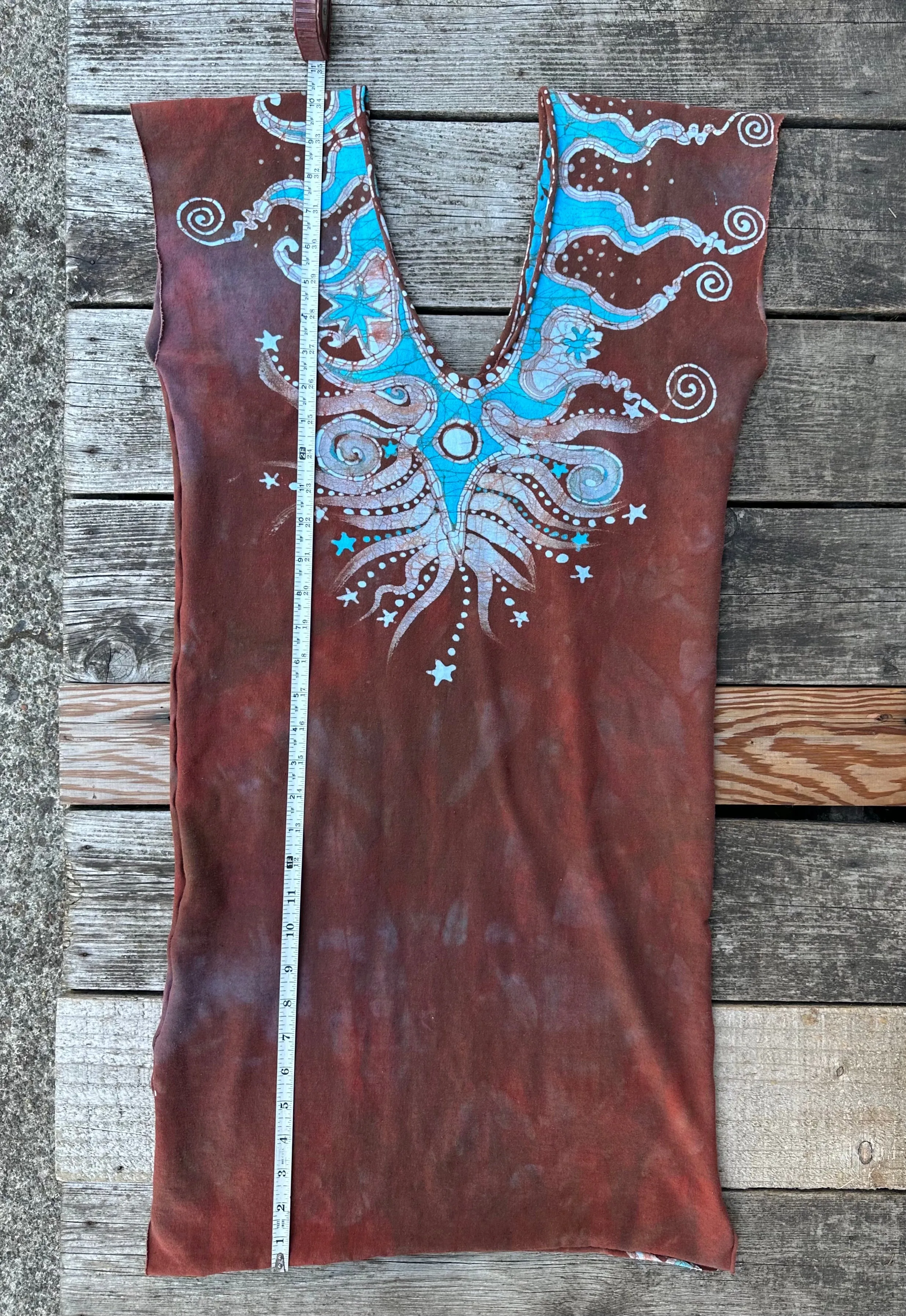 Red Cosmic Tribal Batik Tube Dress