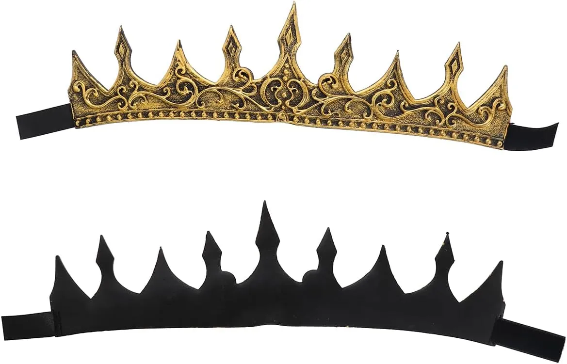 Regal King's Crown,Adjustable Royal Crown Prince Tiara,Medieval King Costume Accessories for Adult