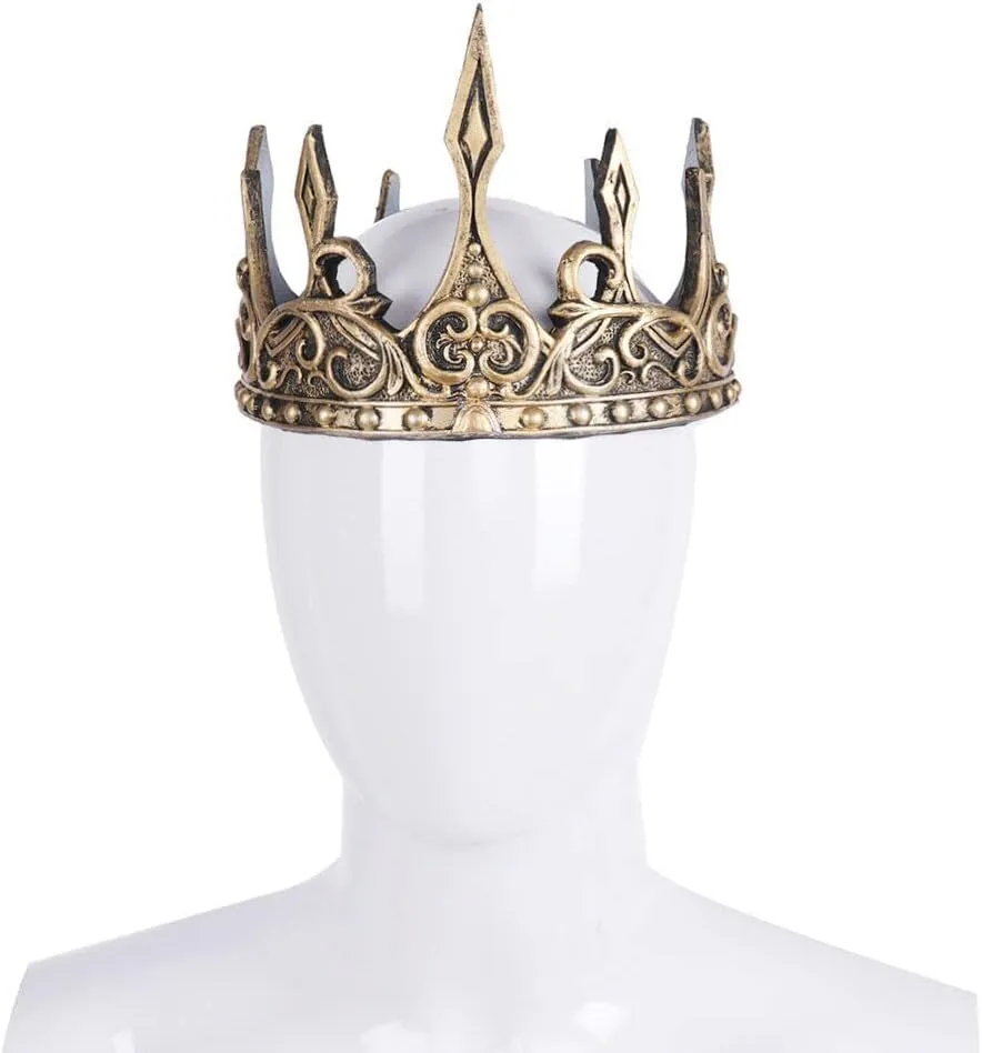 Regal King's Crown,Adjustable Royal Crown Prince Tiara,Medieval King Costume Accessories for Adult