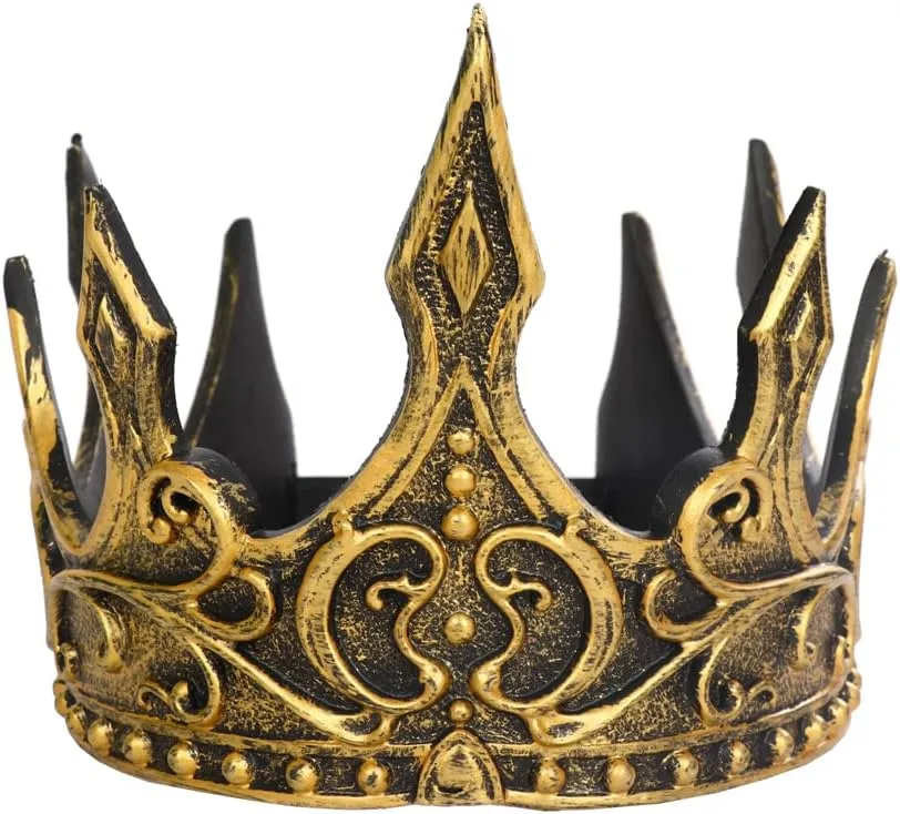 Regal King's Crown,Adjustable Royal Crown Prince Tiara,Medieval King Costume Accessories for Adult