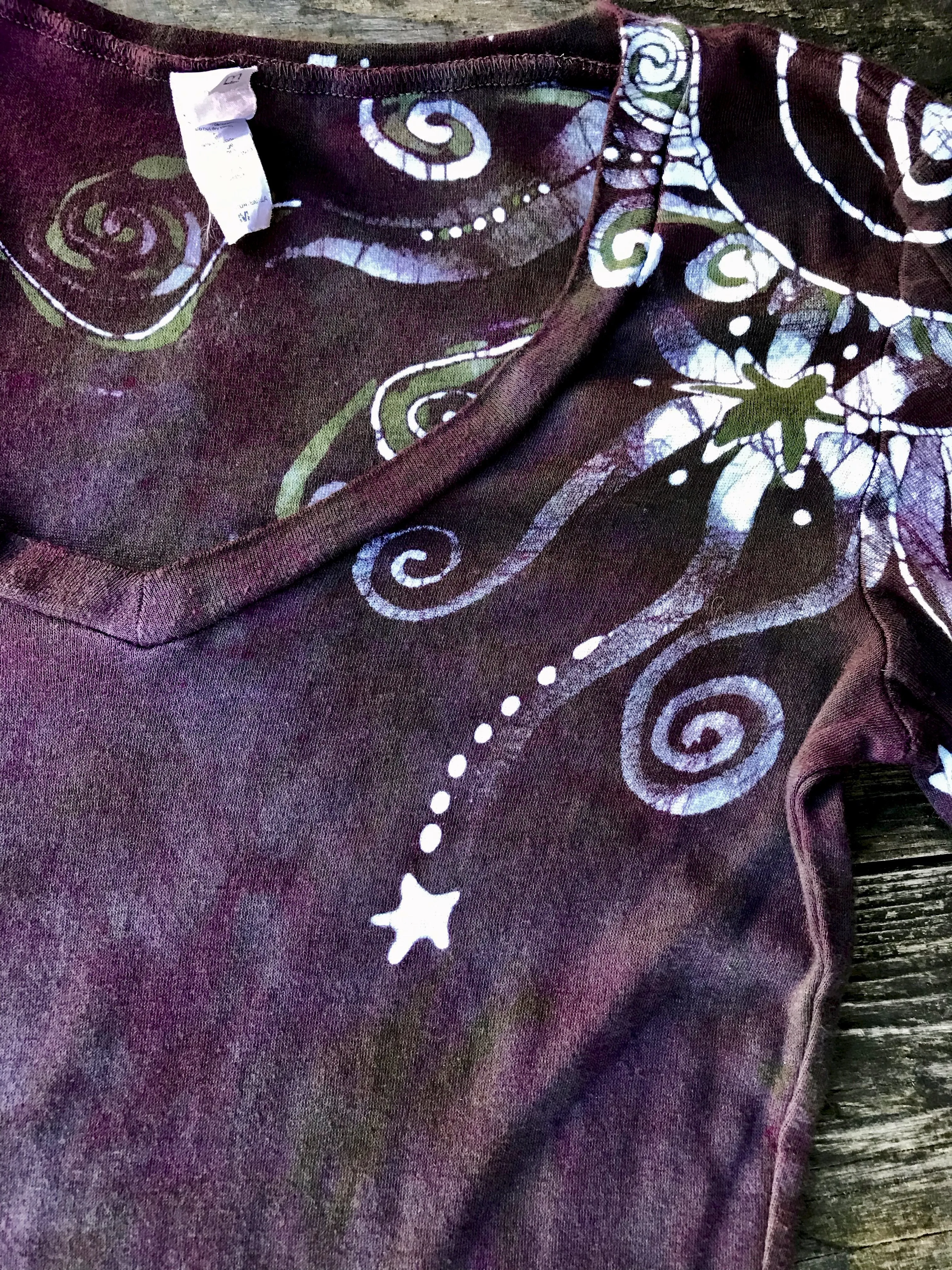 Sage and Mulberry Circle Of Life Long Sleeve Vneck Tee