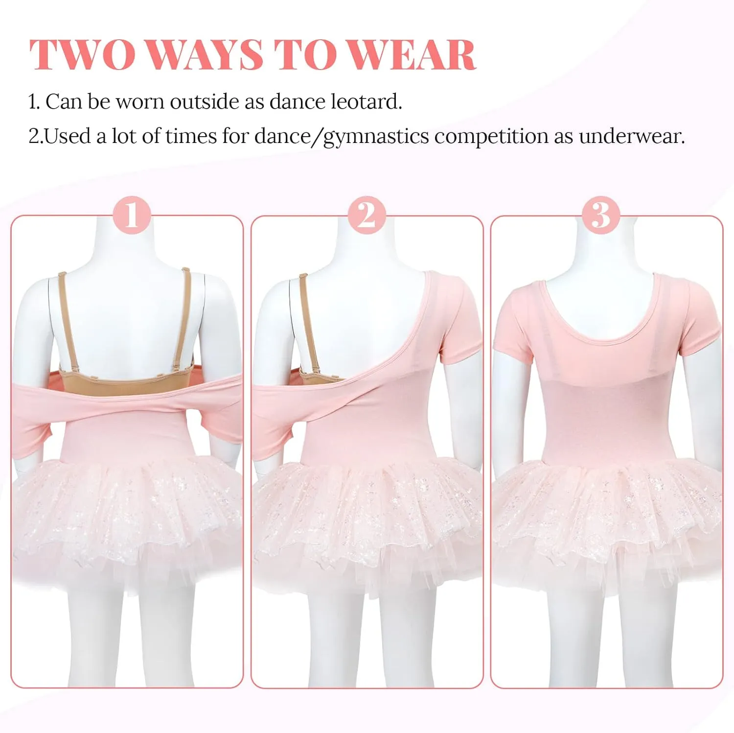 Soudittur Girls Ballet Dance Leotards for Gymnastics Nude Seamless Camisole Undergarment with Adjustable Straps