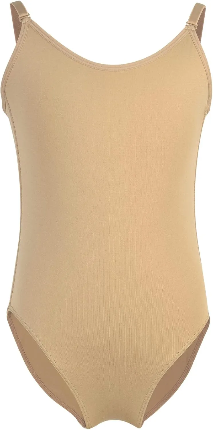 Soudittur Girls Ballet Dance Leotards for Gymnastics Nude Seamless Camisole Undergarment with Adjustable Straps