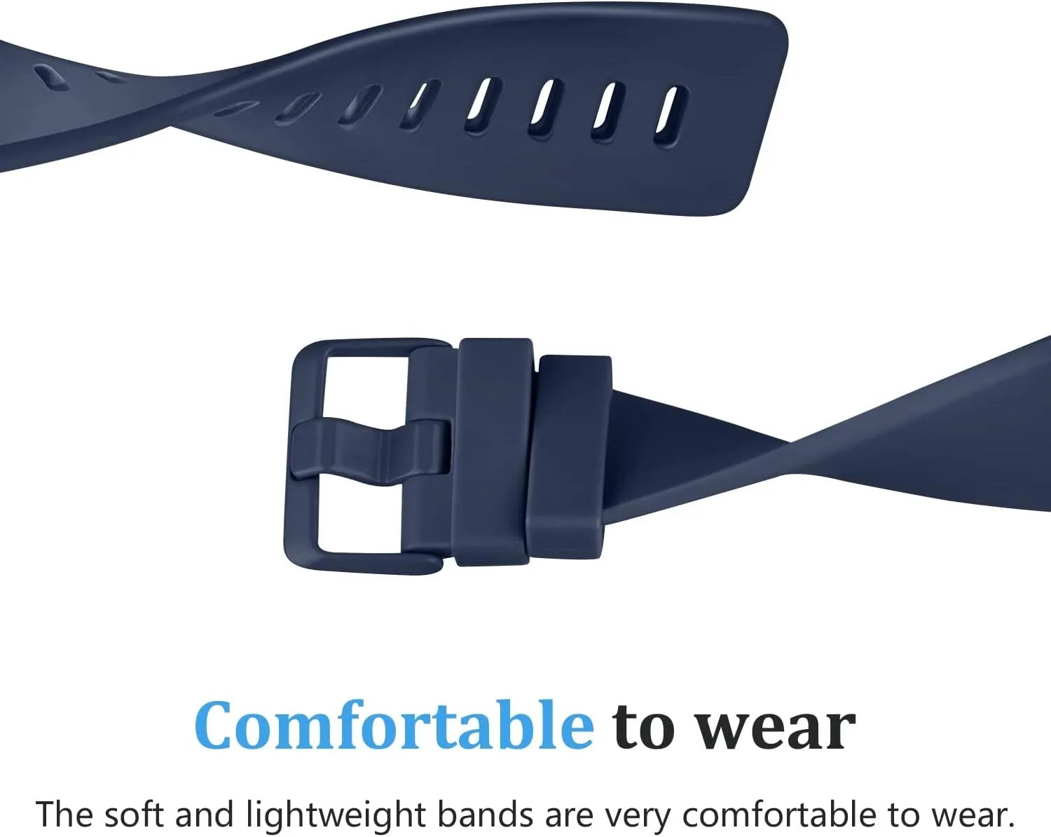 Sport Bands Compatible with Fitbit Versa 2 / Fitbit Versa/Versa Lite/Versa SE, Classic Soft Silicone Replacement Wristbands Straps for Fitbit Versa 2 Smart Watch Women Men (Small,Abyss Blue)