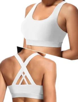 Sports Bras for Women, High Support Criss Cross Back Bras for Large Bust, High Impact Strappy Yoga Workout Bra