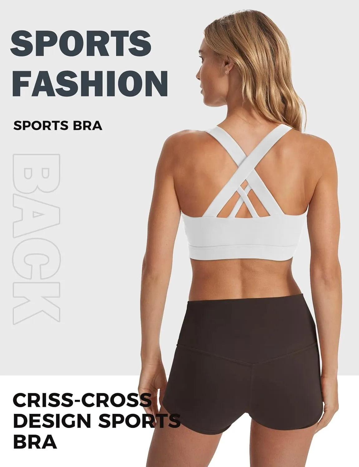Sports Bras for Women, High Support Criss Cross Back Bras for Large Bust, High Impact Strappy Yoga Workout Bra