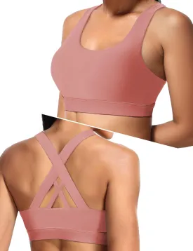Sports Bras for Women, High Support Criss Cross Back Bras for Large Bust, High Impact Strappy Yoga Workout Bra