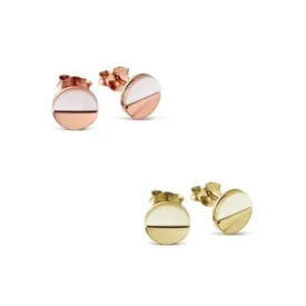 Sterling Silver Studs - Mother of Pearl Disc