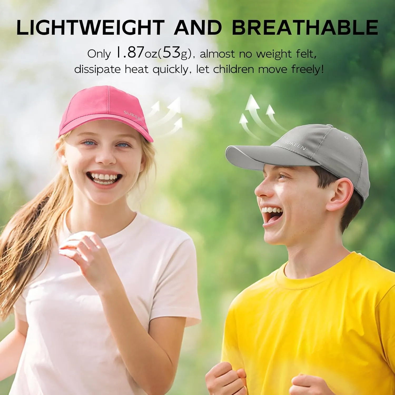 Sukeen Kids Sun Hats for Girls Boys Quick Drying Baseball Cap Lightweight Sun Protection Hat for Outdoor Activity
