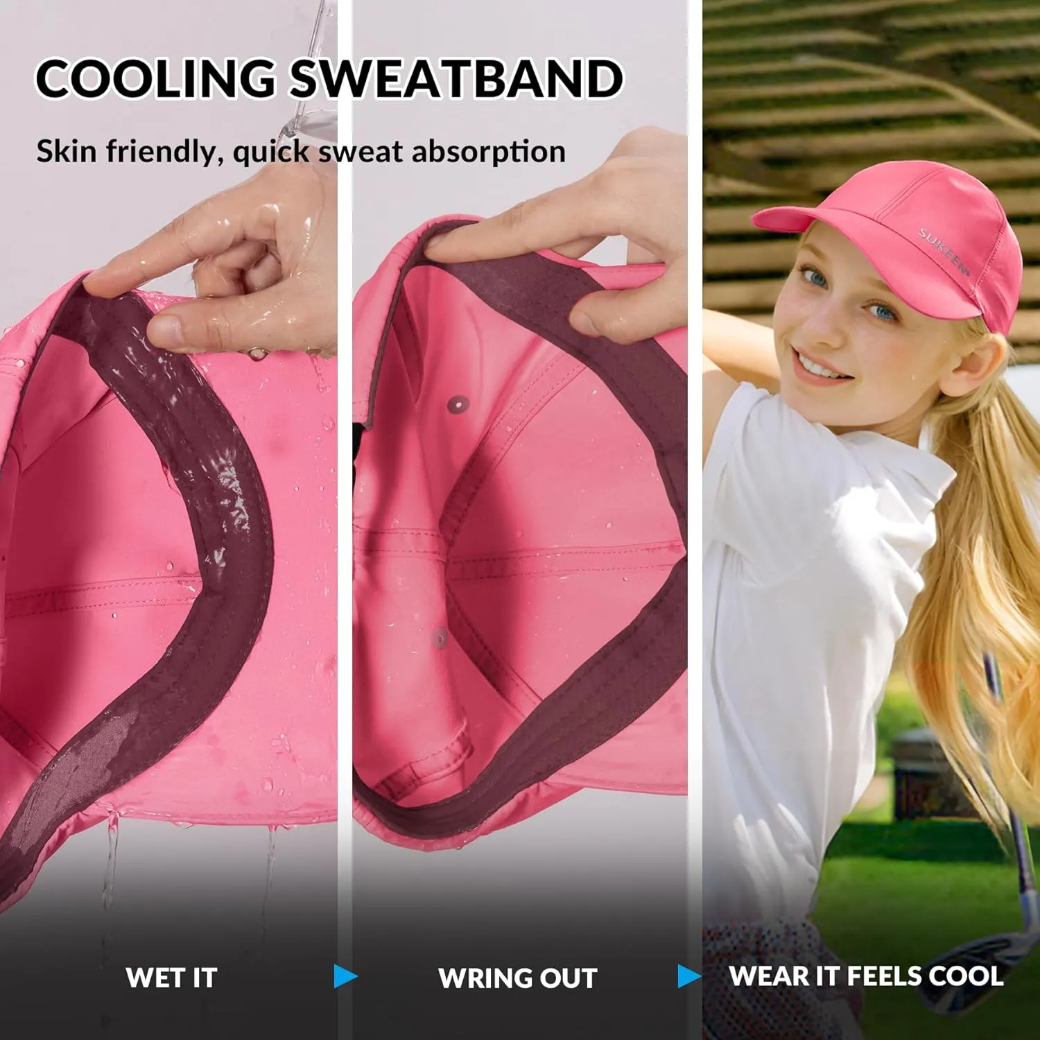 Sukeen Kids Sun Hats for Girls Boys Quick Drying Baseball Cap Lightweight Sun Protection Hat for Outdoor Activity