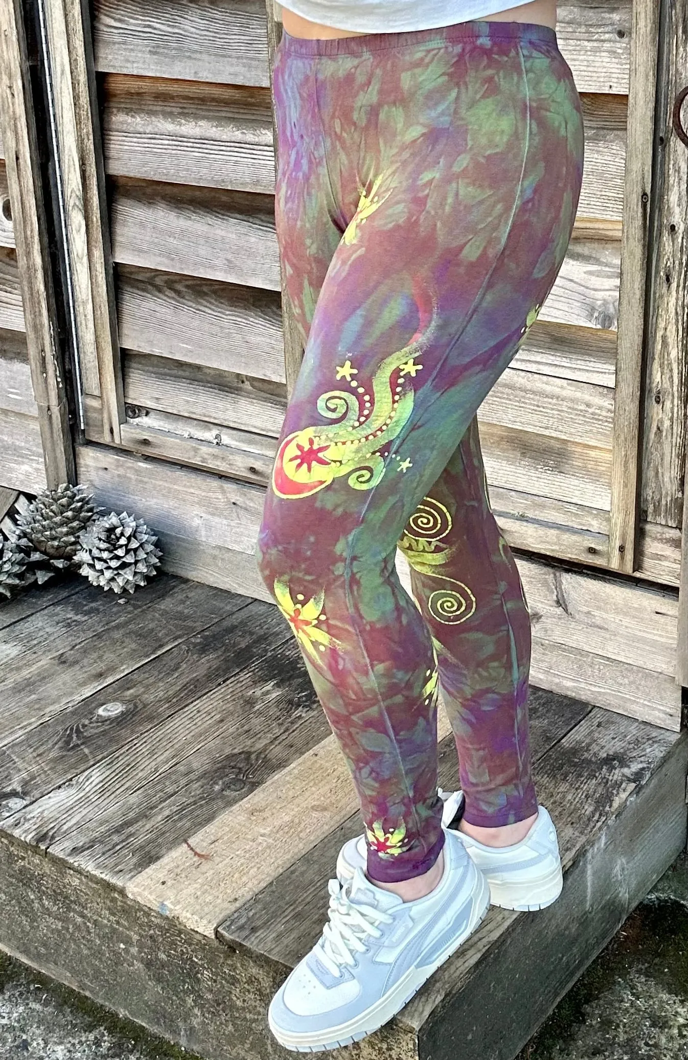 Sunrise Moon and Stars Batik Leggings