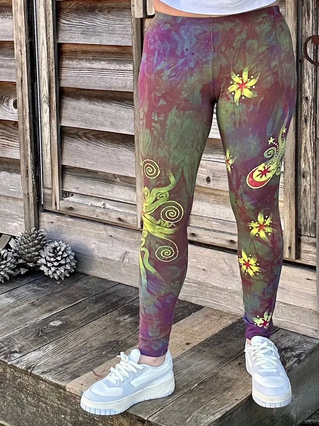 Sunrise Moon and Stars Batik Leggings