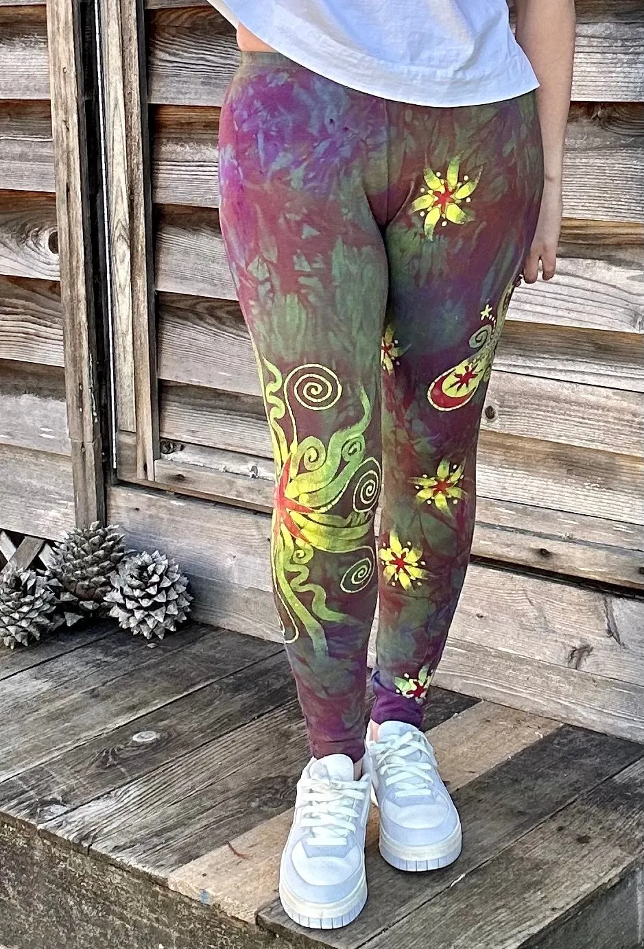 Sunrise Moon and Stars Batik Leggings