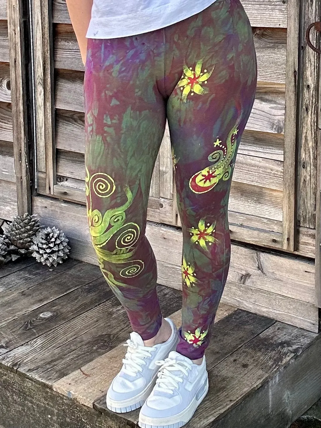 Sunrise Moon and Stars Batik Leggings