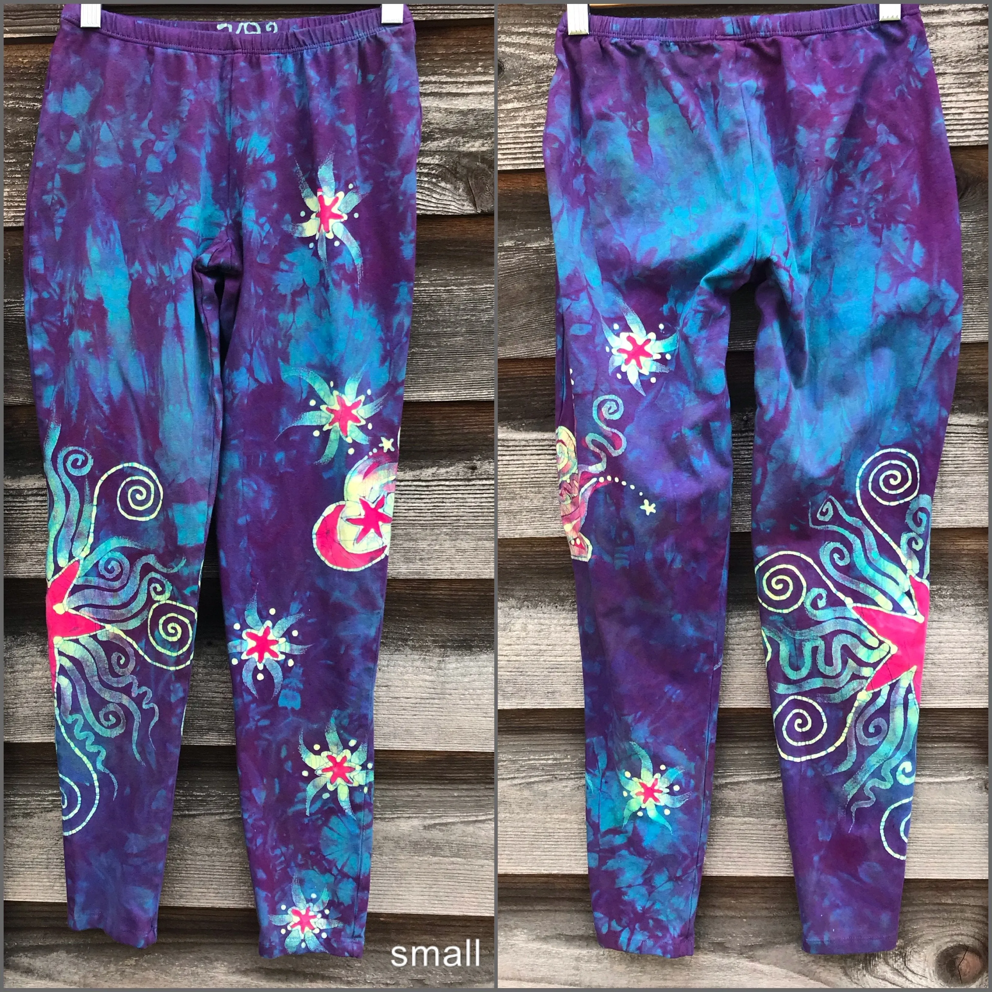 Sunrise Moon and Stars Batik Yoga Leggings