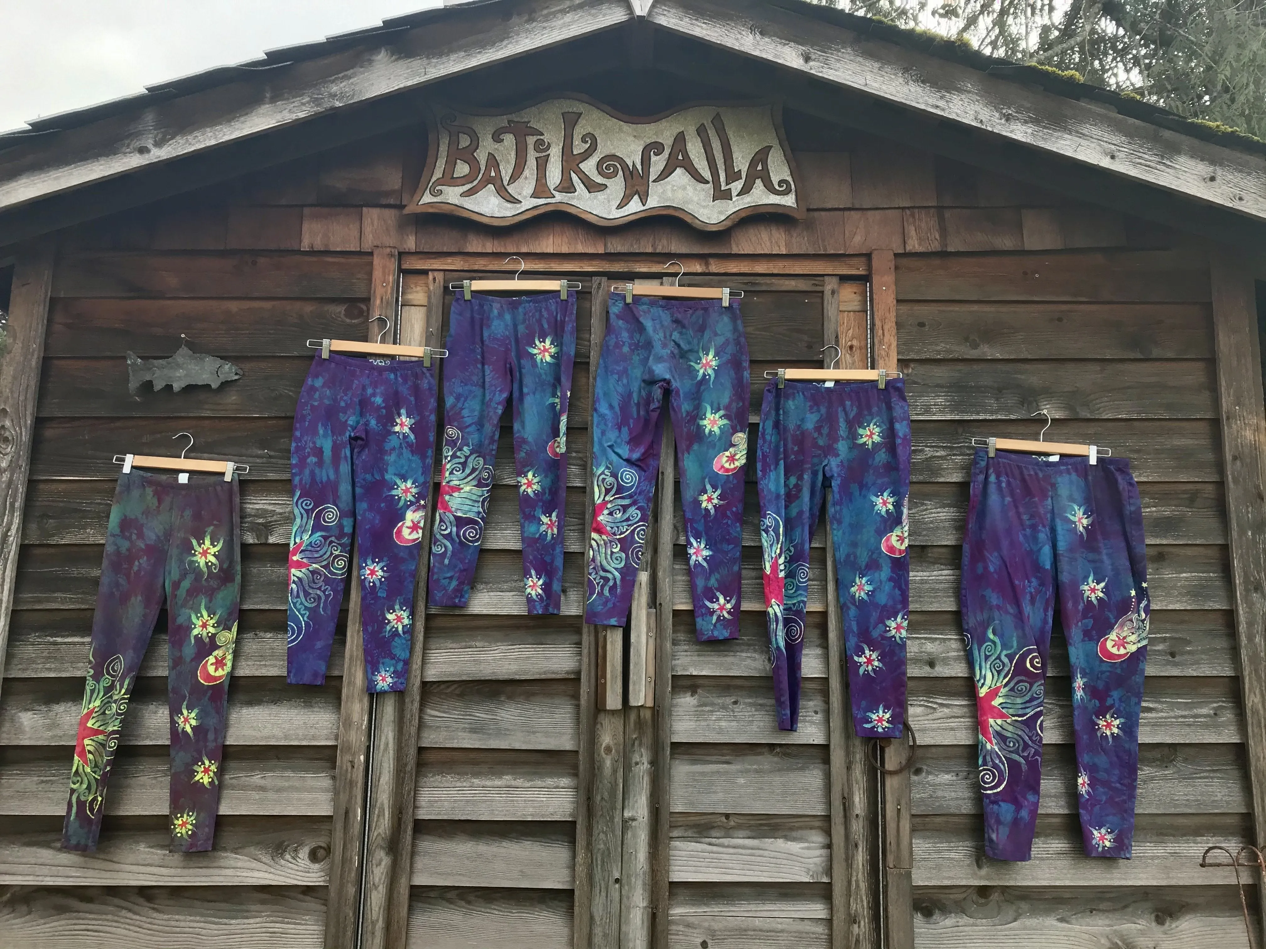 Sunrise Moon and Stars Batik Yoga Leggings
