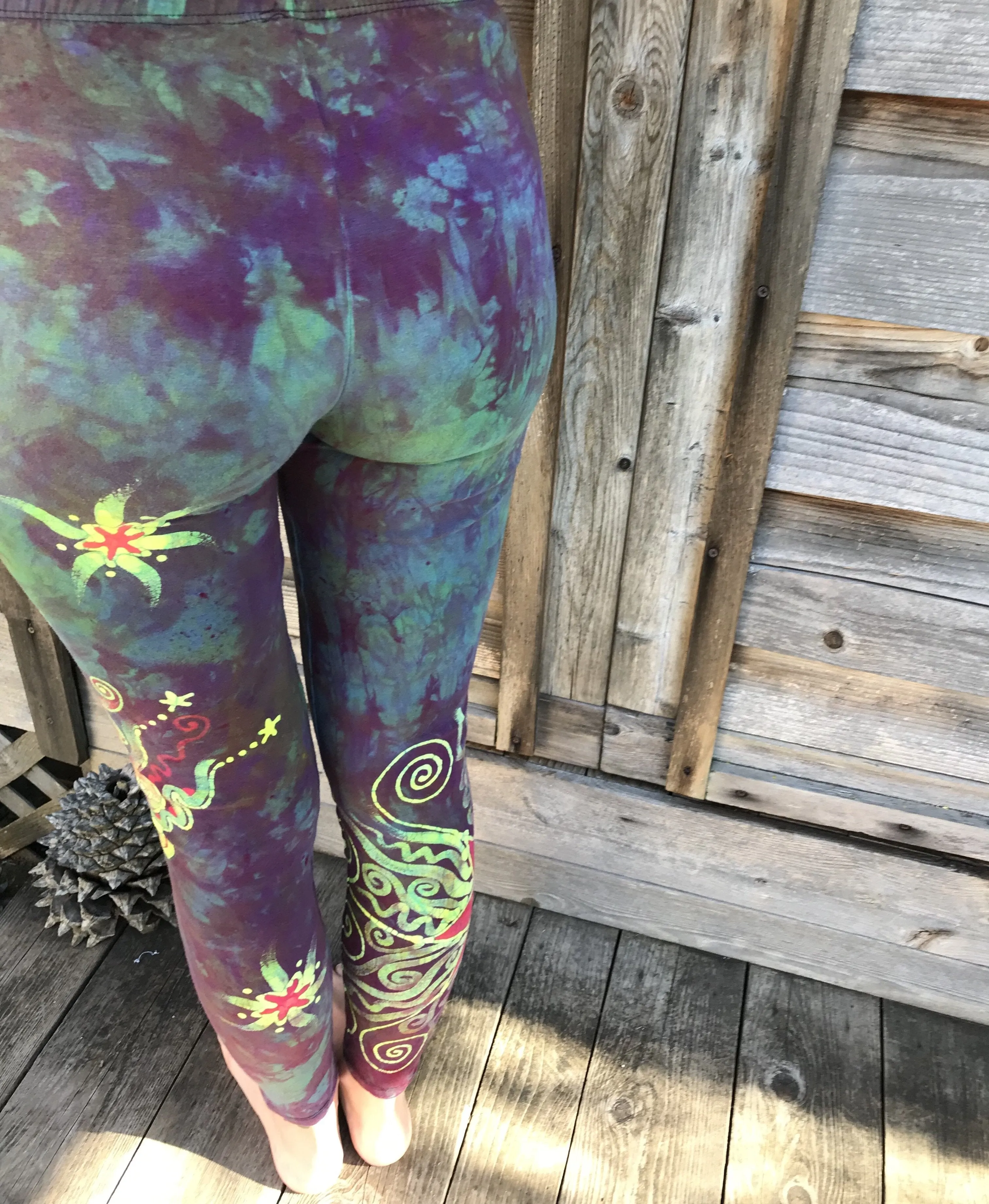Sunrise Moon and Stars Batik Yoga Leggings
