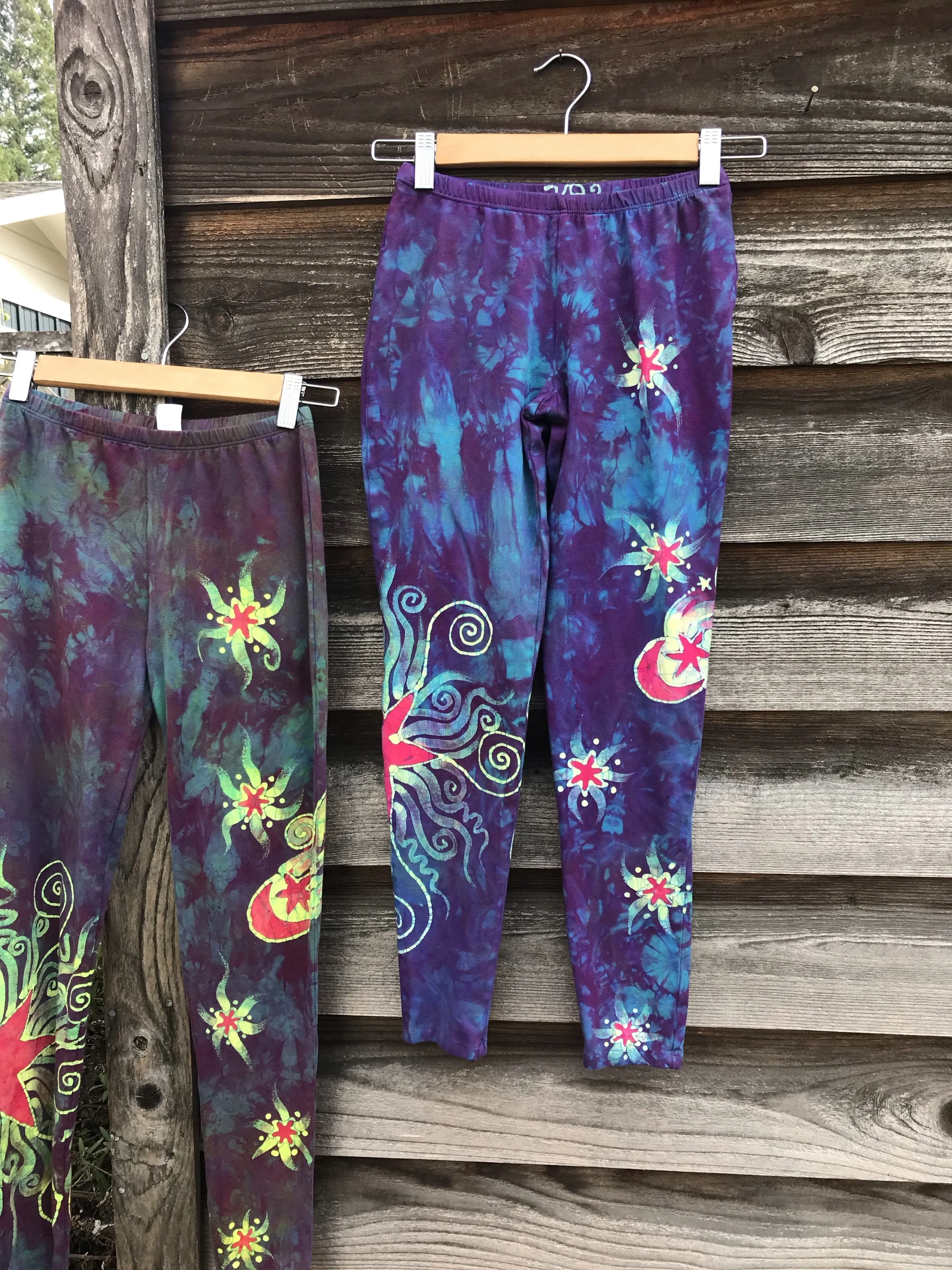 Sunrise Moon and Stars Batik Yoga Leggings